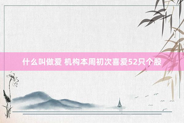 什么叫做爱 机构本周初次喜爱52只个股