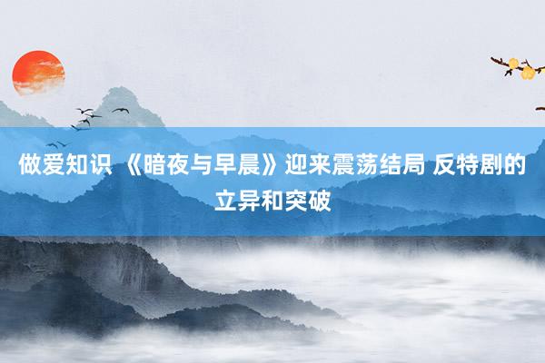 做爱知识 《暗夜与早晨》迎来震荡结局 反特剧的立异和突破