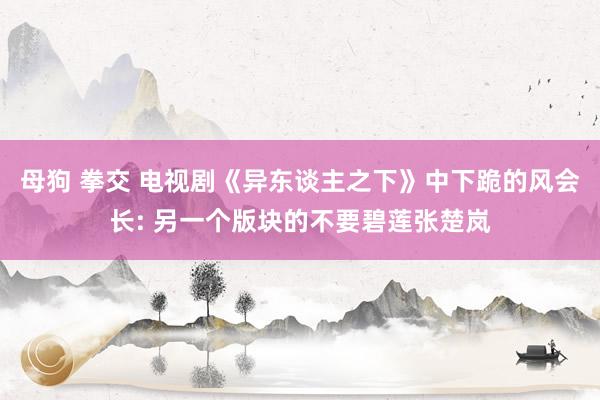 母狗 拳交 电视剧《异东谈主之下》中下跪的风会长: 另一个版块的不要碧莲张楚岚