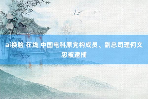 ai换脸 在线 中国电科原党构成员、副总司理何文忠被逮捕
