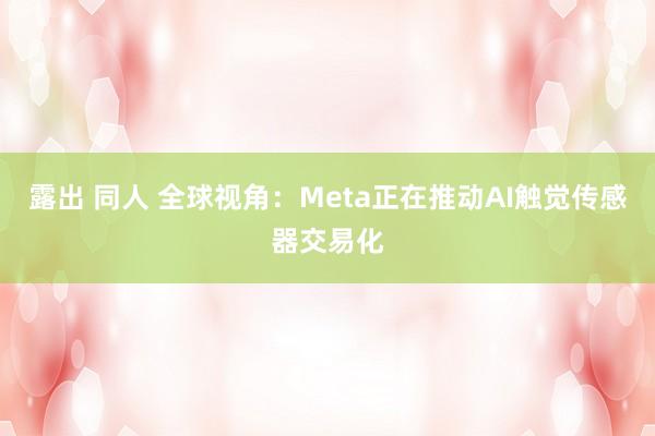 露出 同人 全球视角：Meta正在推动AI触觉传感器交易化