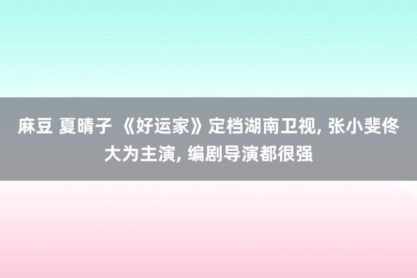 麻豆 夏晴子 《好运家》定档湖南卫视， 张小斐佟大为主演， 编剧导演都很强