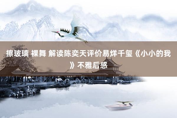 擦玻璃 裸舞 解读陈奕天评价易烊千玺《小小的我》不雅后感