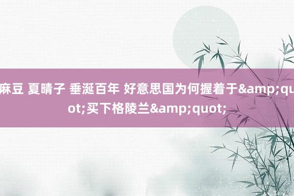 麻豆 夏晴子 垂涎百年 好意思国为何握着于&quot;买下格陵兰&quot;