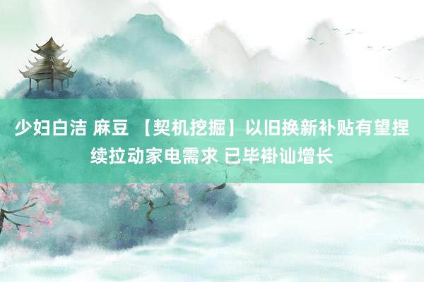 少妇白洁 麻豆 【契机挖掘】以旧换新补贴有望捏续拉动家电需求 已毕褂讪增长