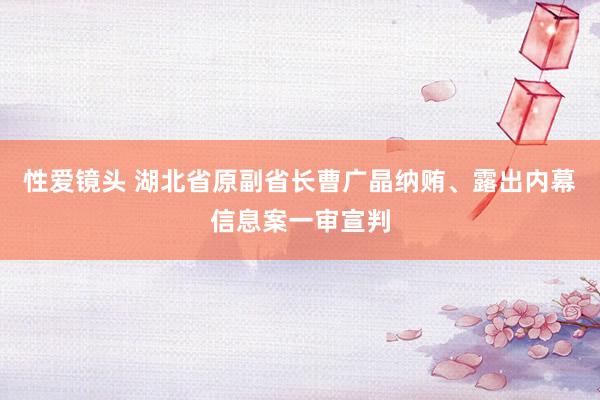 性爱镜头 湖北省原副省长曹广晶纳贿、露出内幕信息案一审宣判
