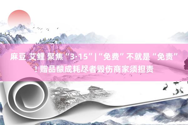 麻豆 艾鲤 聚焦“3·15”|“免费”不就是“免责”! 赠品酿成耗尽者毁伤商家须担责