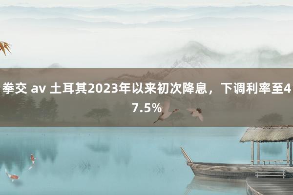 拳交 av 土耳其2023年以来初次降息，下调利率至47.5%