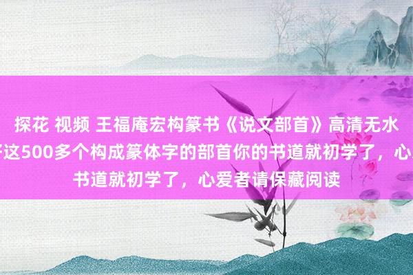 探花 视频 王福庵宏构篆书《说文部首》高清无水印版字帖,练好这500多个构成篆体字的部首你的书道就初学了,心爱者请保藏阅读