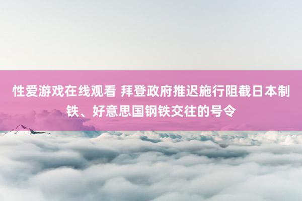 性爱游戏在线观看 拜登政府推迟施行阻截日本制铁、好意思国钢铁交往的号令