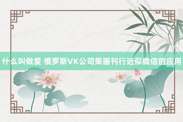 什么叫做爱 俄罗斯VK公司策画刊行近似微信的应用