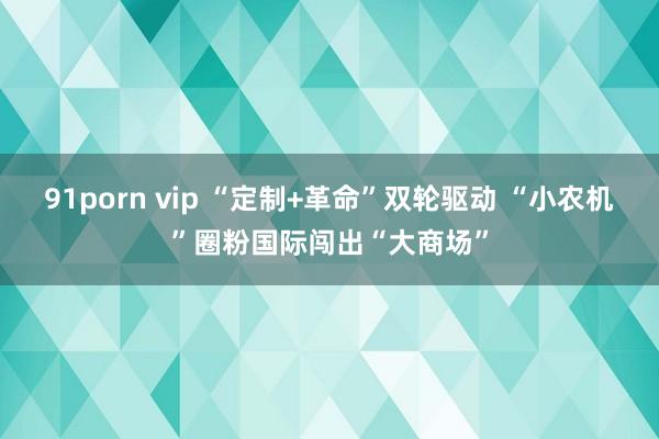 91porn vip “定制+革命”双轮驱动 “小农机”圈粉国际闯出“大商场”
