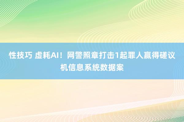 性技巧 虚耗AI！网警照章打击1起罪人赢得磋议机信息系统数据案