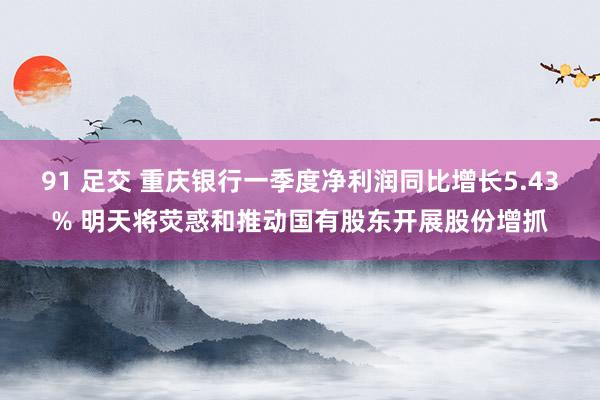 91 足交 重庆银行一季度净利润同比增长5.43% 明天将荧惑和推动国有股东开展股份增抓