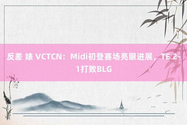 反差 婊 VCTCN：Midi初登赛场亮眼进展，TE 2-1打败BLG