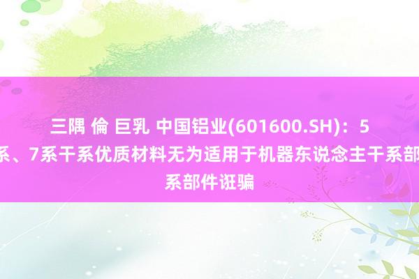 三隅 倫 巨乳 中国铝业(601600.SH)：5系、6系、7系干系优质材料无为适用于机器东说念主干系部件诳骗