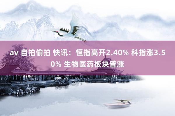 av 自拍偷拍 快讯：恒指高开2.40% 科指涨3.50% 生物医药板块普涨