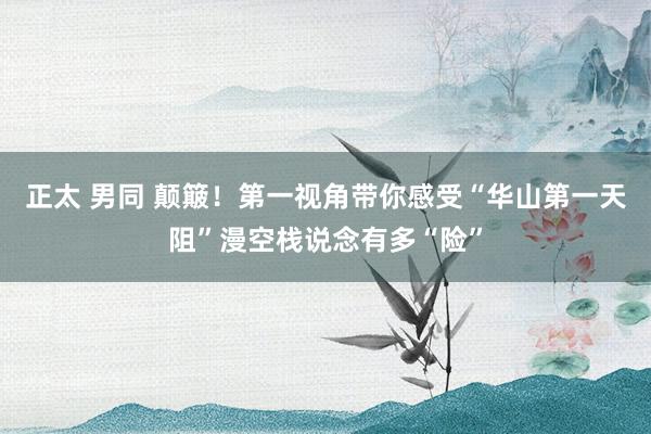 正太 男同 颠簸！第一视角带你感受“华山第一天阻”漫空栈说念有多“险”