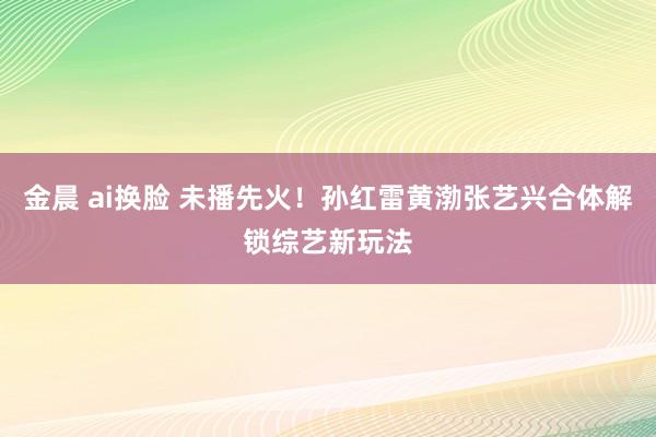 金晨 ai换脸 未播先火！孙红雷黄渤张艺兴合体解锁综艺新玩法